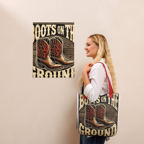 Boots On The Ground brown Tote bag - Image 2