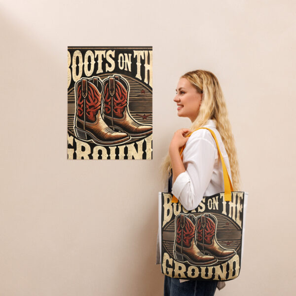 Boots On The Ground brown Tote bag - Image 3